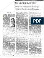 Humberto Maturana (1928-2021) Columna Carlos Peña - El Mercurio