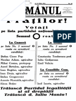 Romanul 31 Mai 1931 Campanie Electorala