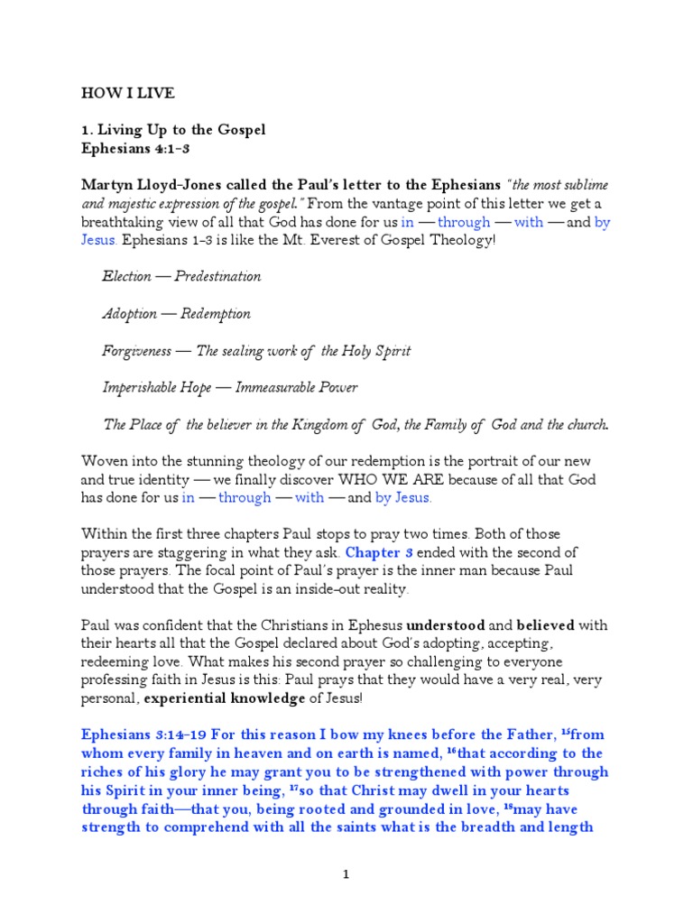 Living Worthy of the Gospel in Ephesians | PDF | Paul The Apostle | God ...