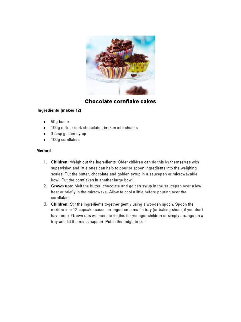 Easy Chocolate Cornflake Cakes Recipe | PDF