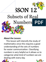 Lesson 12: Subsets of Real Numbers