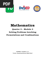 Mathematics: Quarter 3 - Module 3 Solving Problems Involving Permutations and Combinations