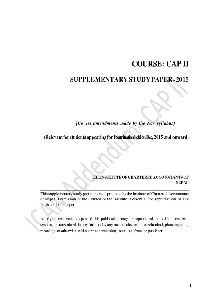 CAP II Supplementary Study Material 2015 | PDF | World Trade ...