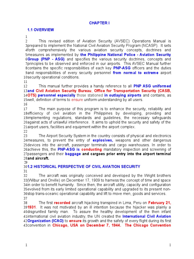 Evolution of Aviation Security in the Philippines A Historical