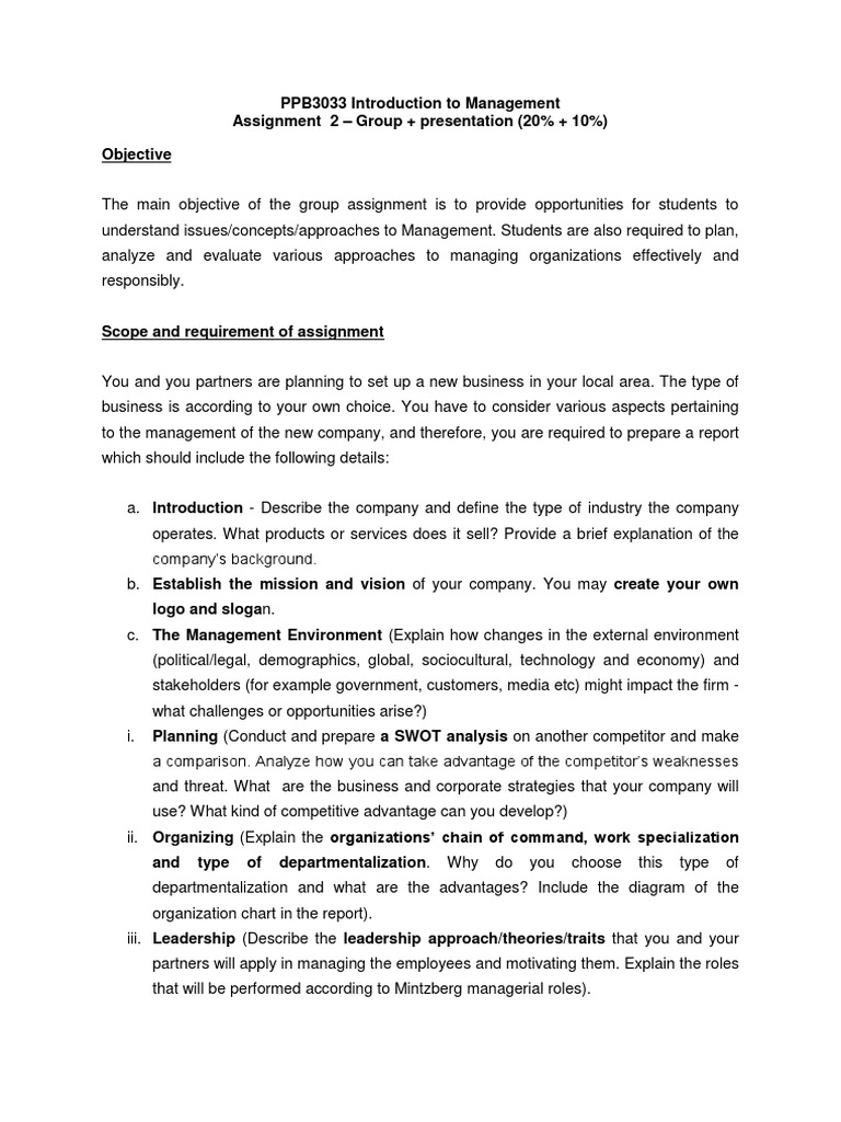 Management Assignment Overview | PDF | Strategic Management | Swot Analysis