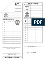 Marcher Accounting Report (Alpha) Report (Alpha)