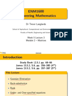 ENM1600 Engineering Mathematics: DR Trevor Langlands