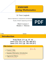 ENM1600 Engineering Mathematics: DR Trevor Langlands