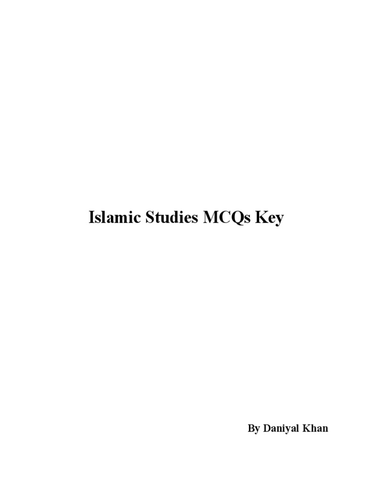 Islamic Studies MCQs with Answers | PDF | Prophets And Messengers In ...