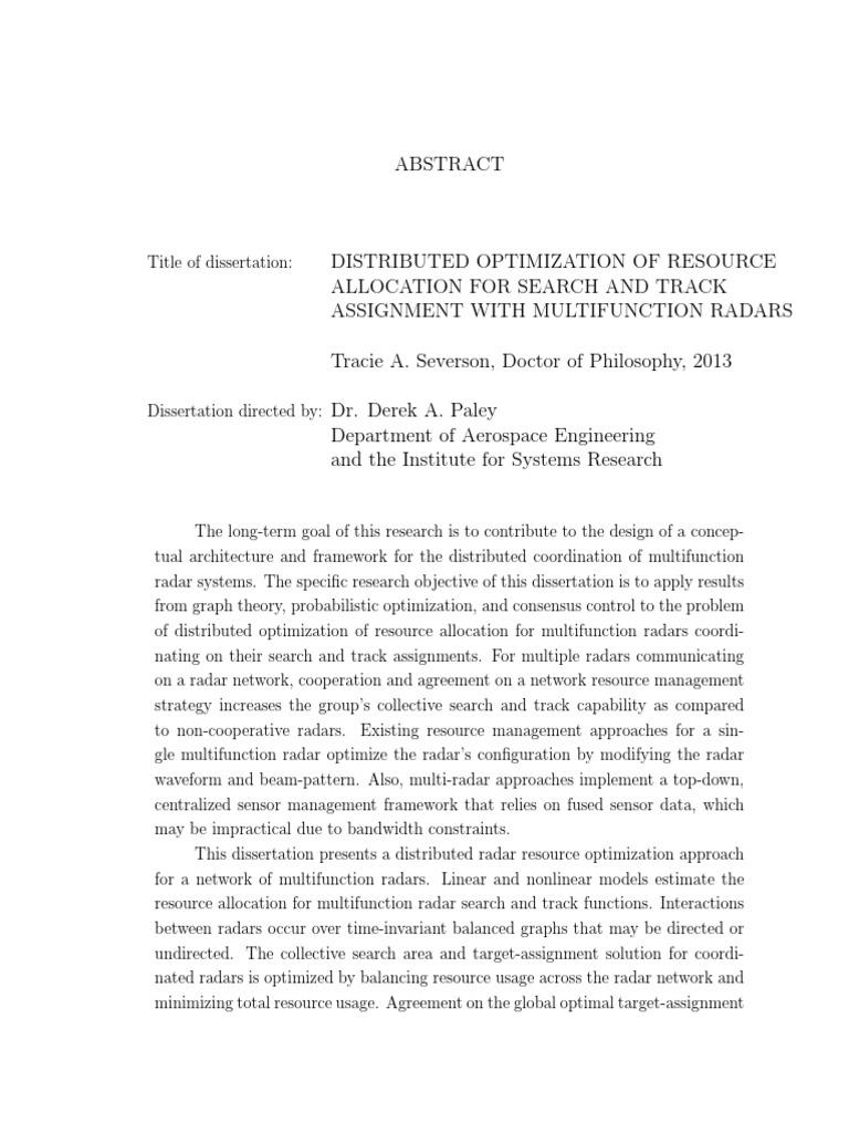 Distributed Optimization of Resource | PDF | Radar | Mathematical ...