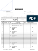 Delivery Note: Omamah A/C