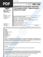NBR 14628 - 2000 - Equipamento de Proteção Individual - Trava Queda Retrátil - Especificação e Mé