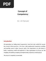 Concept of Competency: Dr. J B Patnaik