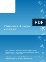 Classification of Personal Exemptions