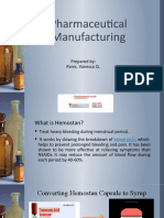 Pharmaceutical Manufacturing: Prepared By: Panis, Vanessa Q