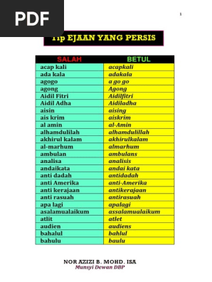 Ejaan Persis Pdf