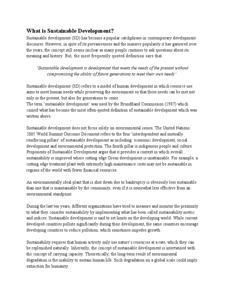 Understanding Sustainable Development Concepts | PDF | Sustainability ...