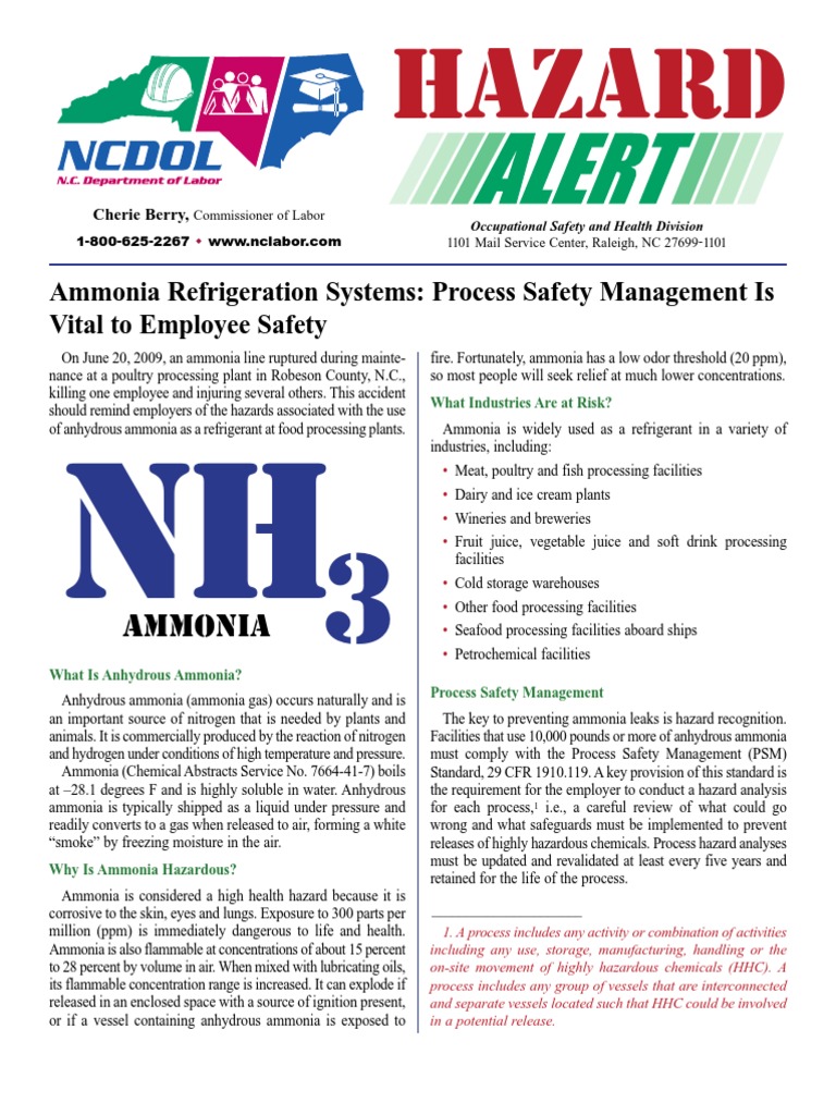 Ammonia Safety Ammonia Refrigeration