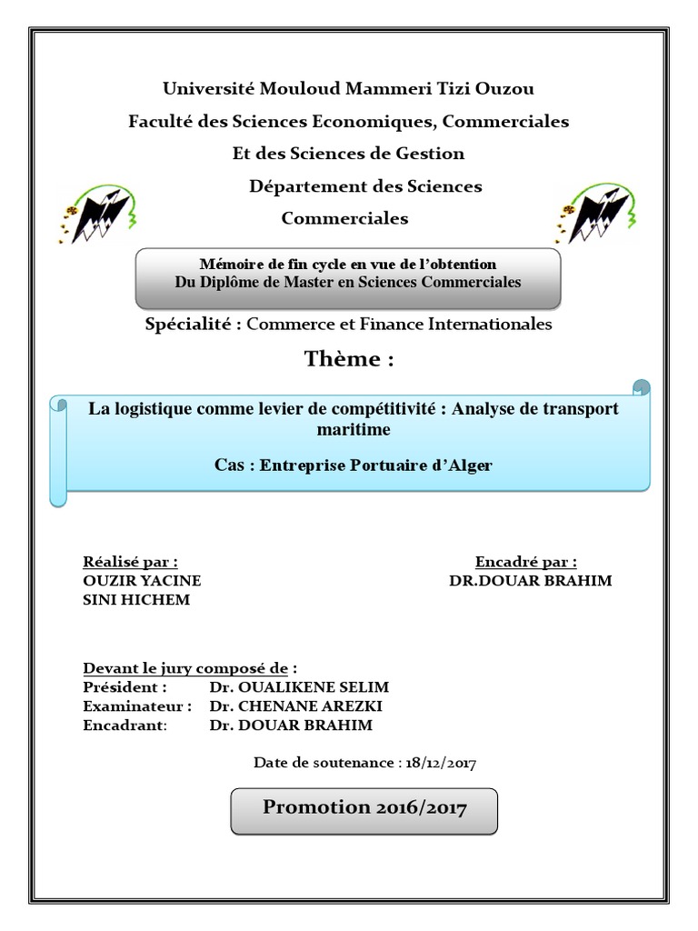 Comment Analyser Un Schéma Logistique Pour En Retirer Les Leviers La Logistique Comme Levier de Co Mpétitivité Analyse de Transport Maritime  | PDF | Logistique | Transport