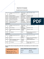 Revised Timetable Summer Semester 2021