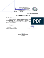 Certification: Marietta A. Gomez Rod Carlo J. Oyong