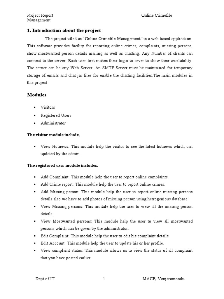 Crime File MGMT Project | PDF | Java (Programming Language ...
