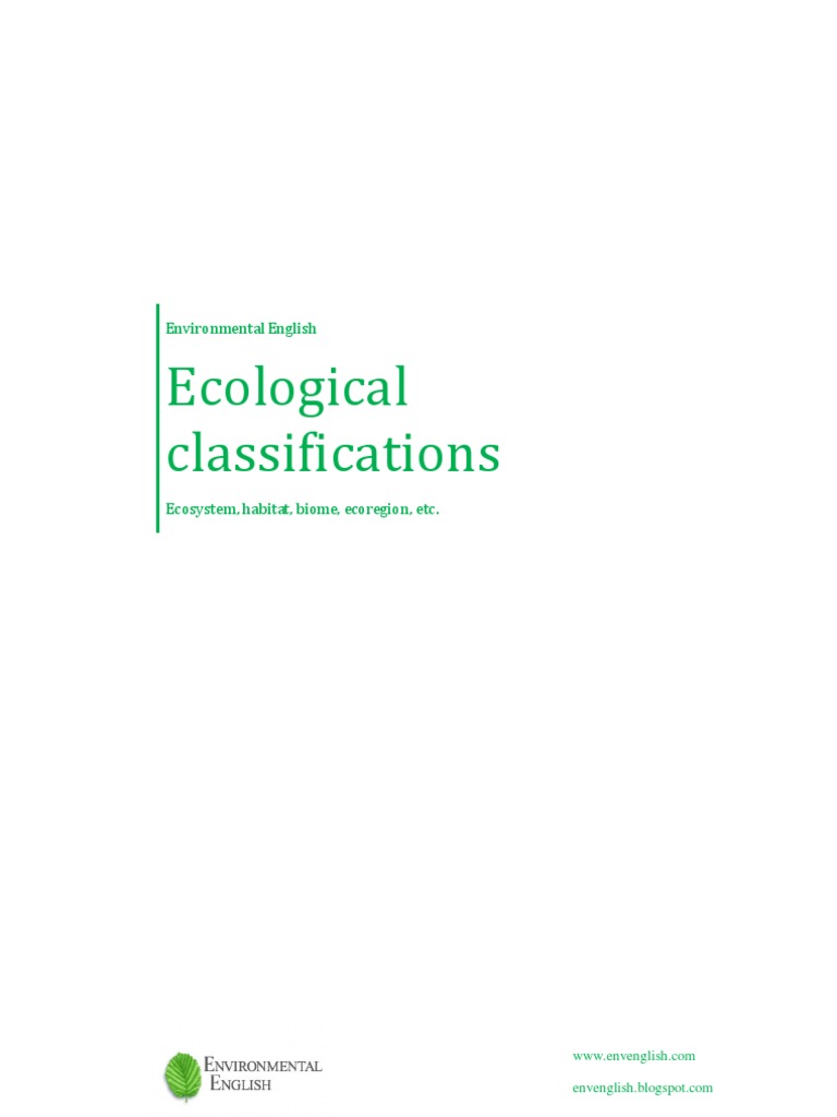 Ecological Classifications Booklet | PDF | Grassland | Forests