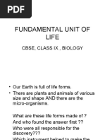 Fundamental Unit of Life: Cbse, Class Ix, Biology