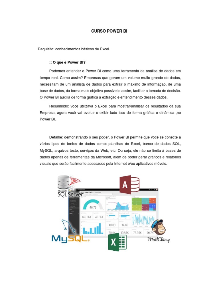 Curso Prático de Power BI | PDF | Dados | Microsoft Excel