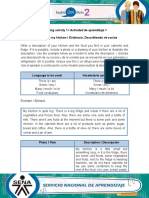 Learning Activity 1 / Actividad de Aprendizaje 1 Evidence: Describing My Kitchen / Evidencia: Describiendo Mi Cocina