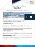 ingles Guía de actividades y rúbrica de evaluación - Unidad 2 - Task 2 - Writing