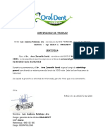 Certificado ORAL DENT