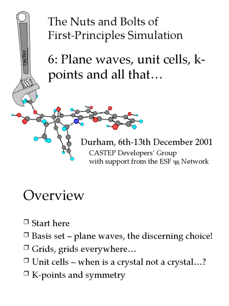 The Nuts and Bolts of First-Principles Simulation: 6: Plane Waves, Unit ...