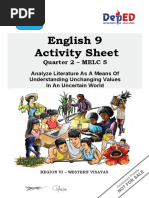 English 9 Activity Sheet: Quarter 2 - Melc 5