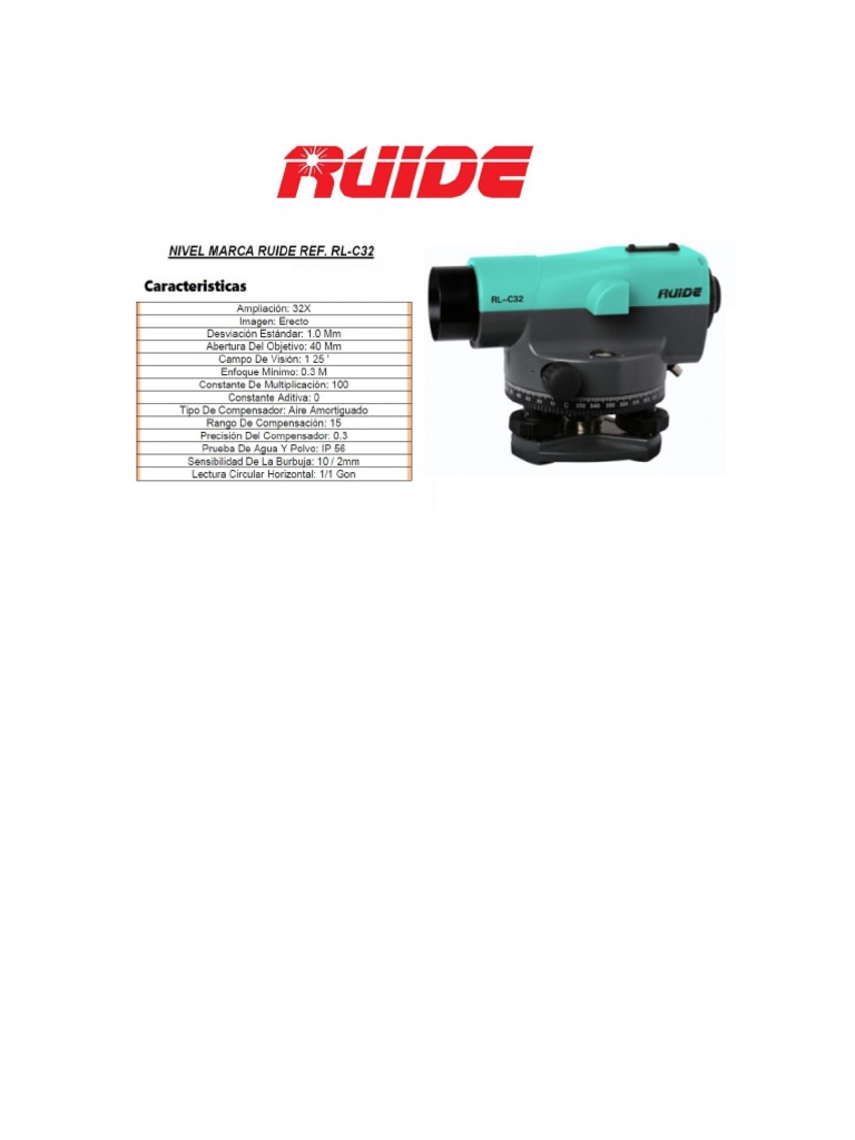 Ficha Tecnica Nivel Ruide | PDF