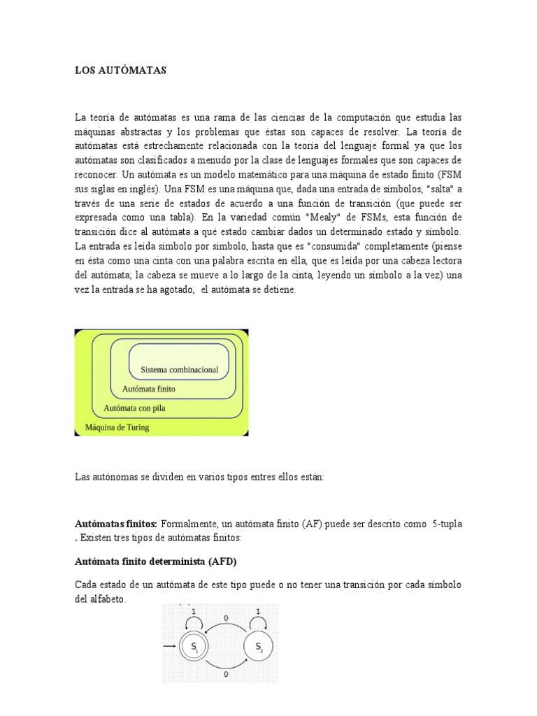 La teoría de los autómatas: conceptos básicos, tipos de autómatas y ...