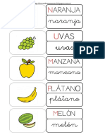 Tarjetas vocabulario frutas