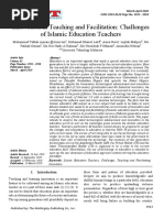 Innovation in Teaching and Facilitation Challenges of Islamic Education Teachers