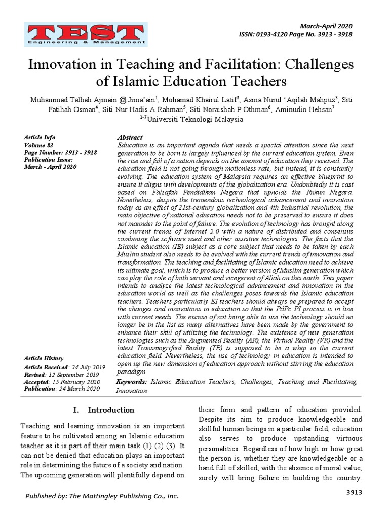 Islamic Education: Tech Challenges | PDF | Virtual Reality | Teachers