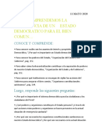 Comprendemos La Importancia de Un Estado Democratico para El Bien Comun