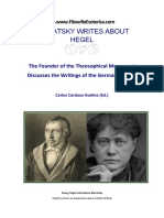 Blavatsky writes about Hegel