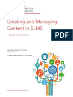 Creating and Managing Content in ELMS