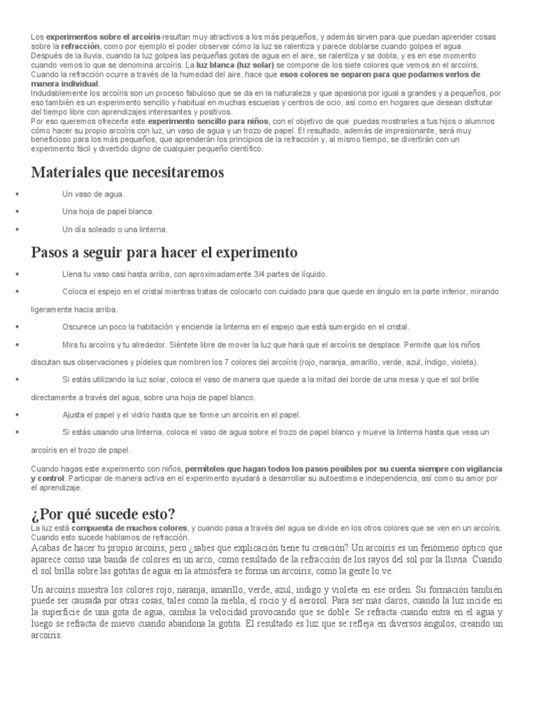 El Arcoiris | PDF | Arco iris | Ligero