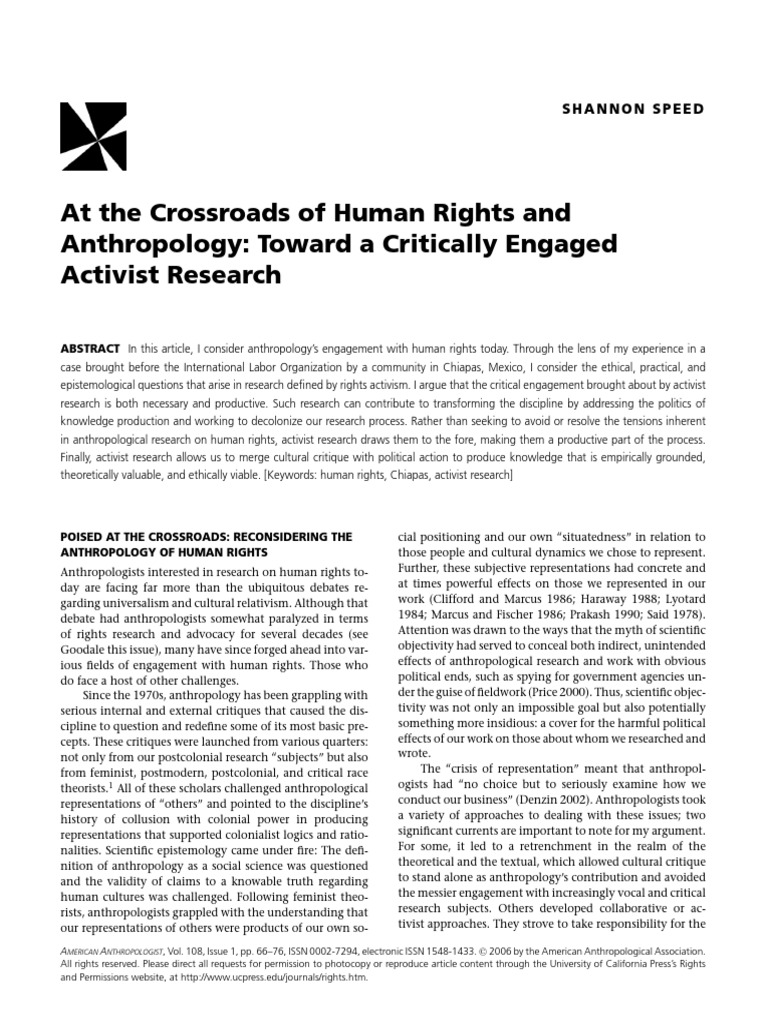 Speed (2006) - Anthropology, Human Rights, Activist Research | PDF ...