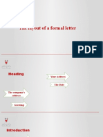 The Layout of A Formal Letter