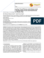 COVID-19, Food Security, Food Prices and Urban-Rural Interrelationship For Sustainable Food and Nutritional Security: A Study On Dhaka City
