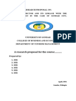 Research Proposal on Linking Handicrafts and Tourism in Gondar City