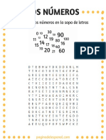 Sopa de Letras Los Números