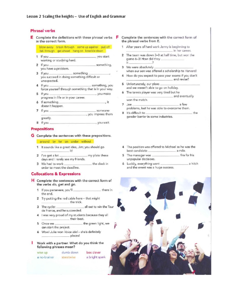 Andrei - Lesson 2 Scaling The Heights - Use of English and Grammar | PDF