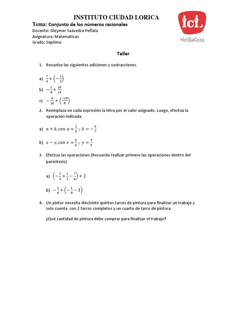 Taller Matematicas | PDF | Métodos y materiales de enseñanza